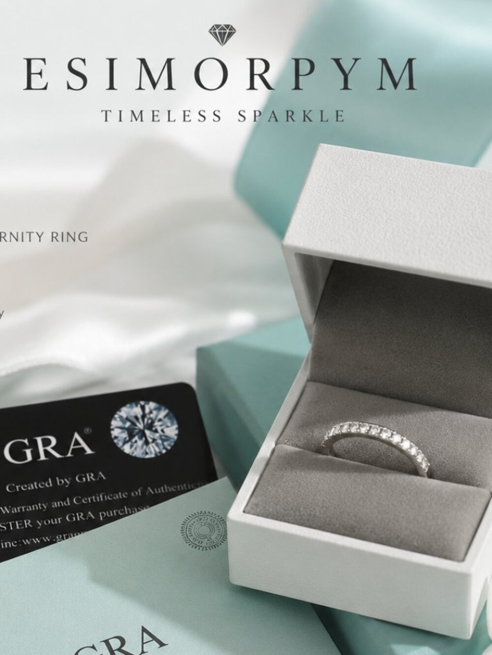 Elegant Moissanite Eternity Band Ring Size 8 D Color Sparkle GRA Certified